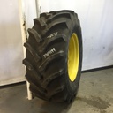 710/70R38 Firestone Radial All Traction DT R-1W on John Deere Yellow 12-Hole Stub Disc 75%