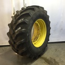 710/70R38 Firestone Radial All Traction DT R-1W on John Deere Yellow 12-Hole Stub Disc 75%