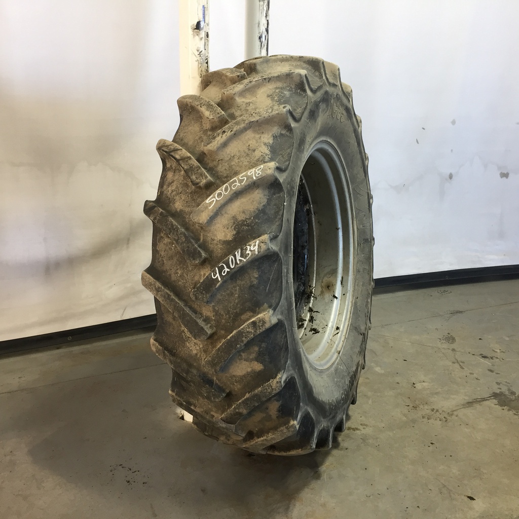 420/85R34 Mitas AC85 Radial R-1W on Case IH Silver Mist/Black 12-Hole Waffle Wheel (Groups of 2 bolts) 65%