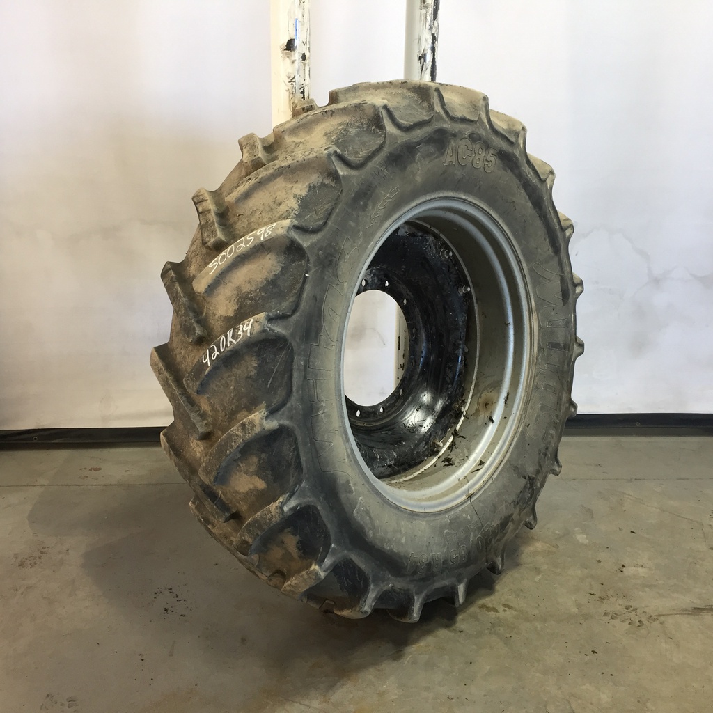 420/85R34 Mitas AC85 Radial R-1W on Case IH Silver Mist/Black 12-Hole Waffle Wheel (Groups of 2 bolts) 65%