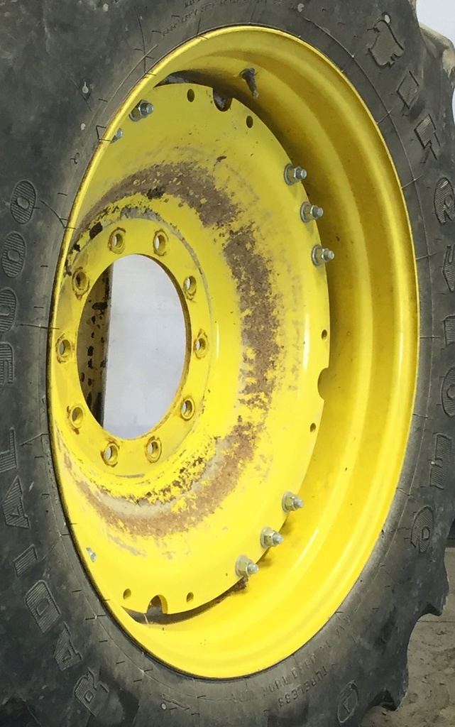 15"W x 34"D, John Deere Yellow 12-Hole Waffle Wheel (Groups of 3 bolts)