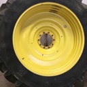 480/80R50 Titan Farm AG49M Radial R-1W on John Deere Yellow 10-Hole Formed Plate W/Weight Holes 55%