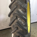 480/80R50 Titan Farm AG49M Radial R-1W on John Deere Yellow 10-Hole Formed Plate W/Weight Holes 55%