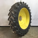 480/80R50 Titan Farm AG49M Radial R-1W on John Deere Yellow 10-Hole Formed Plate W/Weight Holes 55%