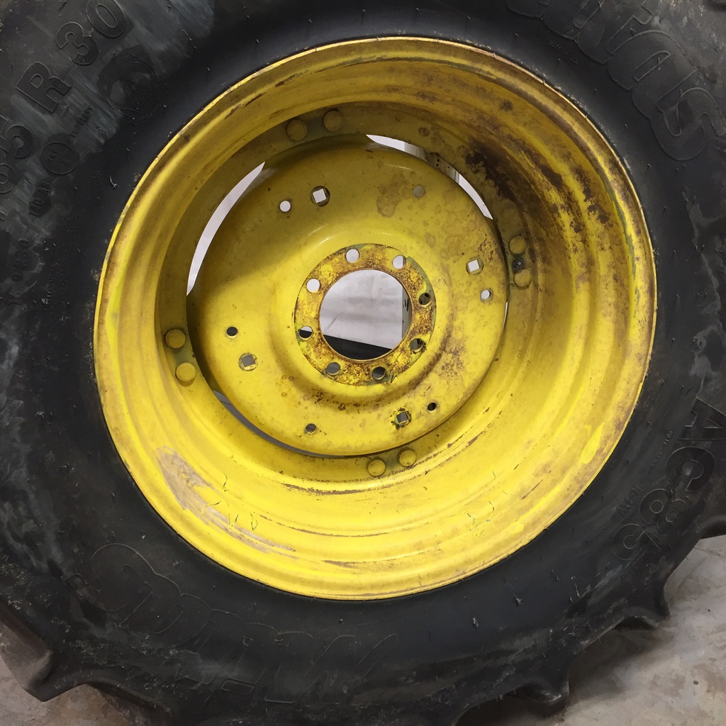 420/85R30 Mitas AC85 Radial R-1W on John Deere Yellow 8-Hole Stub Disc (groups of 2 bolts) 75%