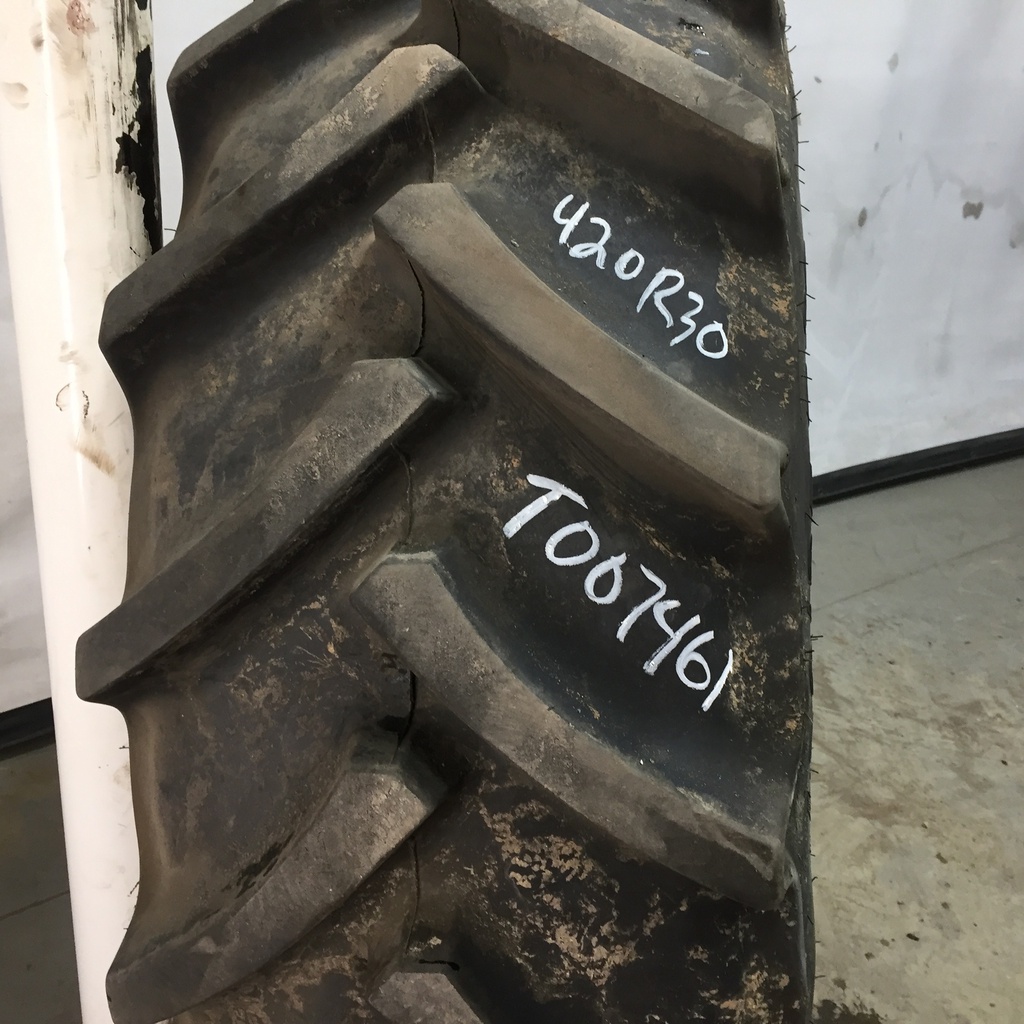 420/85R30 Mitas AC85 Radial R-1W on John Deere Yellow 8-Hole Stub Disc (groups of 2 bolts) 75%