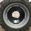 12"W x 38"D Waffle Wheel (Groups of 3 bolts) Rim with 12-Hole Center, Case IH Silver Mist/Black