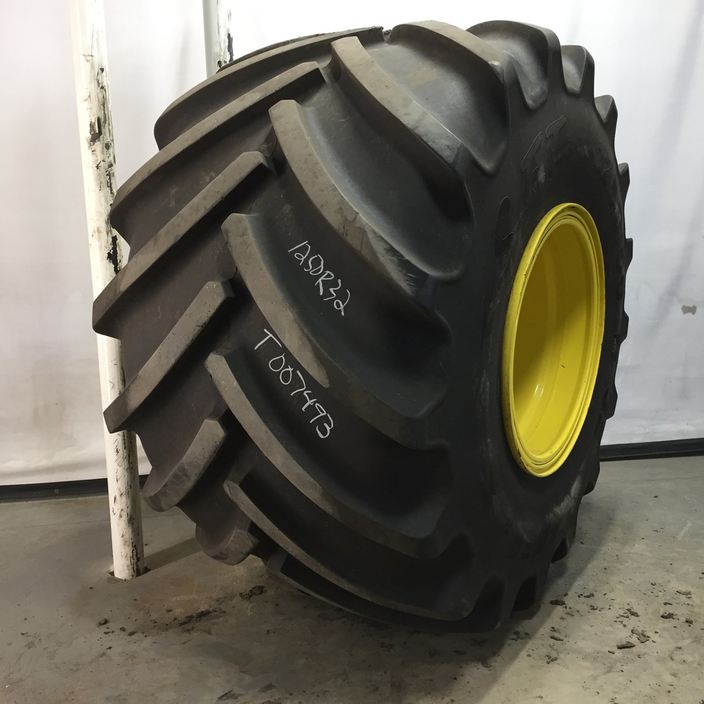 1250/50R32 Mitas SuperFlexion Tire (SFT) R-1W on John Deere Yellow 10-Hole "VA" Wheel Assy 90%