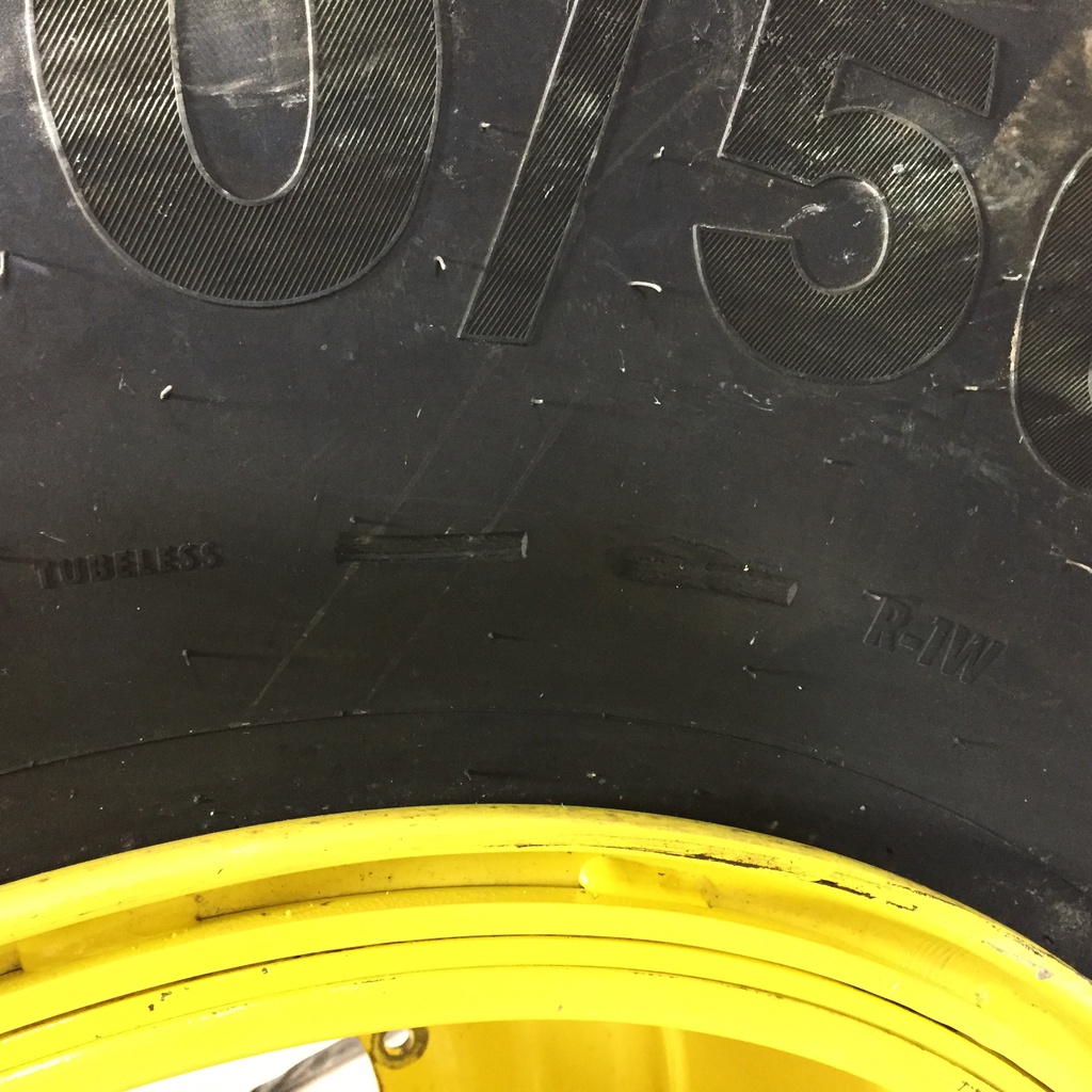 1250/50R32 Mitas SuperFlexion Tire (SFT) R-1W on John Deere Yellow 10-Hole "VA" Wheel Assy 90%