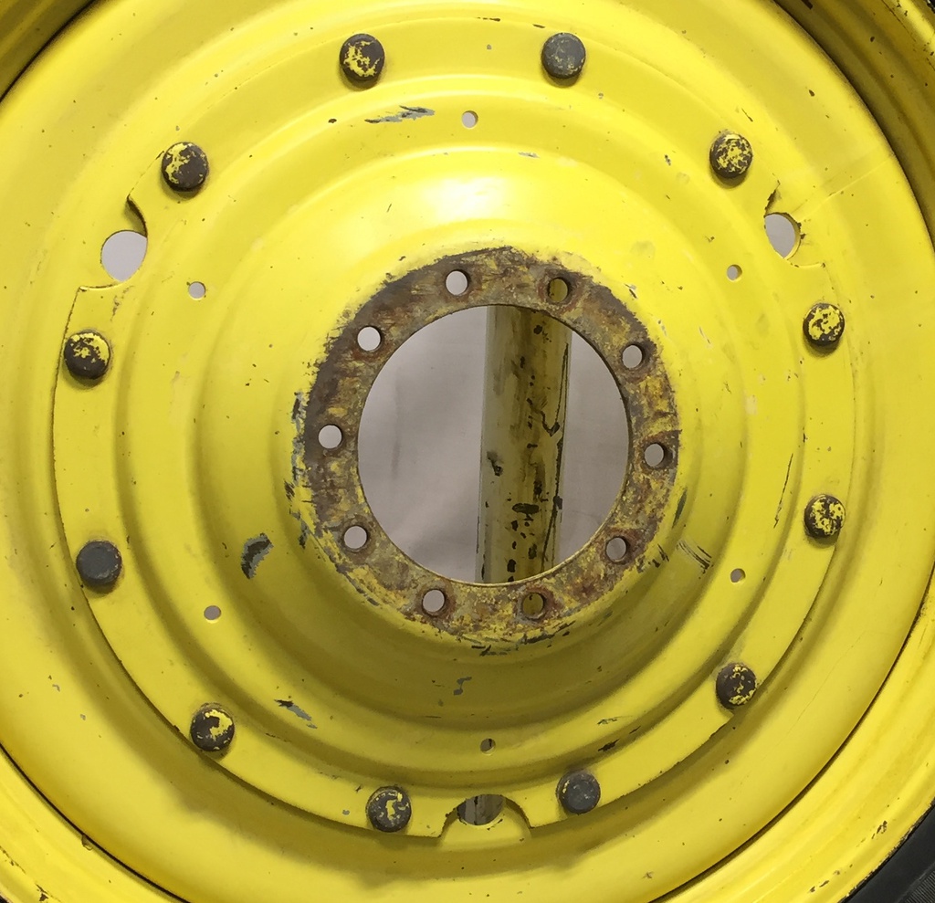 10"W x 50"D Stub Disc Rim with 10-Hole Center, John Deere Yellow