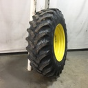 420/90R30 Firestone Radial All Traction FWD R-1 on John Deere Yellow 10-Hole Waffle Wheel (Groups of 3 bolts) 65%