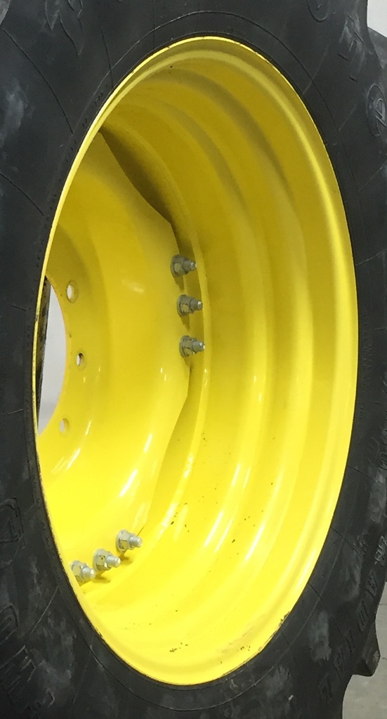 15"W x 30"D Waffle Wheel (Groups of 3 bolts) Rim with 10-Hole Center, John Deere Yellow