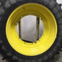 480/80R46 Firestone Radial All Traction 23 R-1 on John Deere Yellow 12-Hole Stub Disc 90%