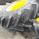 650/85R38 Michelin MachXBib R-1W on John Deere Yellow 10-Hole Formed Plate W/Weight Holes 99%