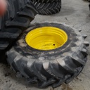 650/85R38 Michelin MachXBib R-1W on John Deere Yellow 10-Hole Formed Plate W/Weight Holes 99%