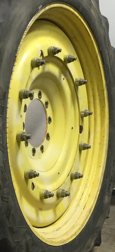 12"W x 50"D Stub Disc Rim with 10-Hole Center, John Deere Yellow