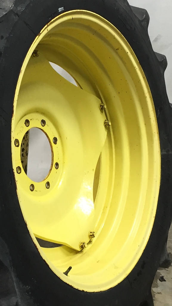 12"W x 38"D Stub Disc (groups of 2 bolts) Rim with 8-Hole Center, John Deere Yellow