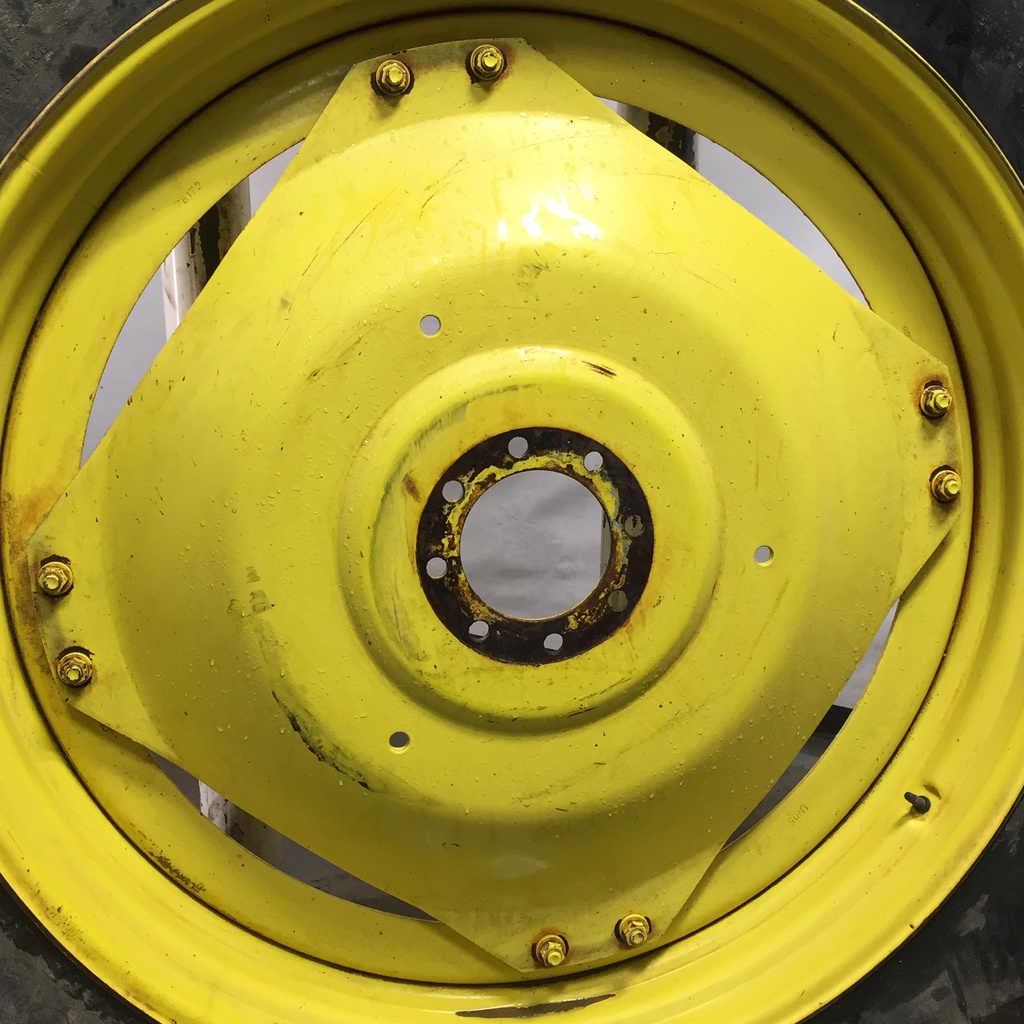 12"W x 46"D Stub Disc (groups of 2 bolts) Rim with 8-Hole Center, John Deere Yellow