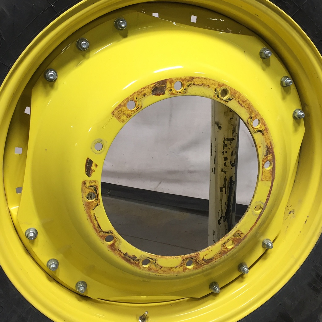 12"W x 38"D Waffle Wheel (Groups of 3 bolts) Rim with 12-Hole Center, John Deere Yellow