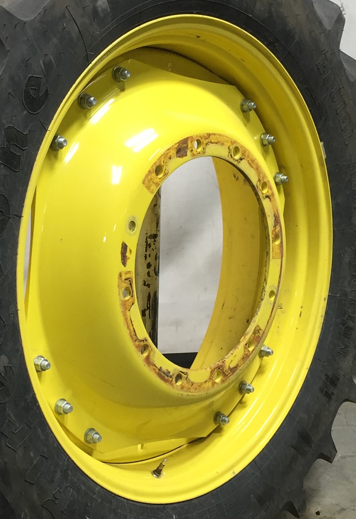 12"W x 38"D Waffle Wheel (Groups of 3 bolts) Rim with 12-Hole Center, John Deere Yellow