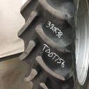 380/80R38 Firestone Radial All Traction DT R-1W on Case IH Silver Mist/John Deere Yellow 12-Hole Waffle Wheel (Groups of 3 bolts) 80%