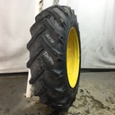 18.4/-38 BKT Tires TR 135 Drive R-1 on John Deere Yellow 12-Hole Stub Disc 60%