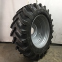 620/70R46 Michelin XM28 R-1W on Case IH Silver Mist 10-Hole Formed Plate W/Weight Holes 99%