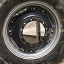 15"W x 34"D Waffle Wheel (Groups of 2 bolts) Rim with 12-Hole Center, Case IH Silver Mist/Black