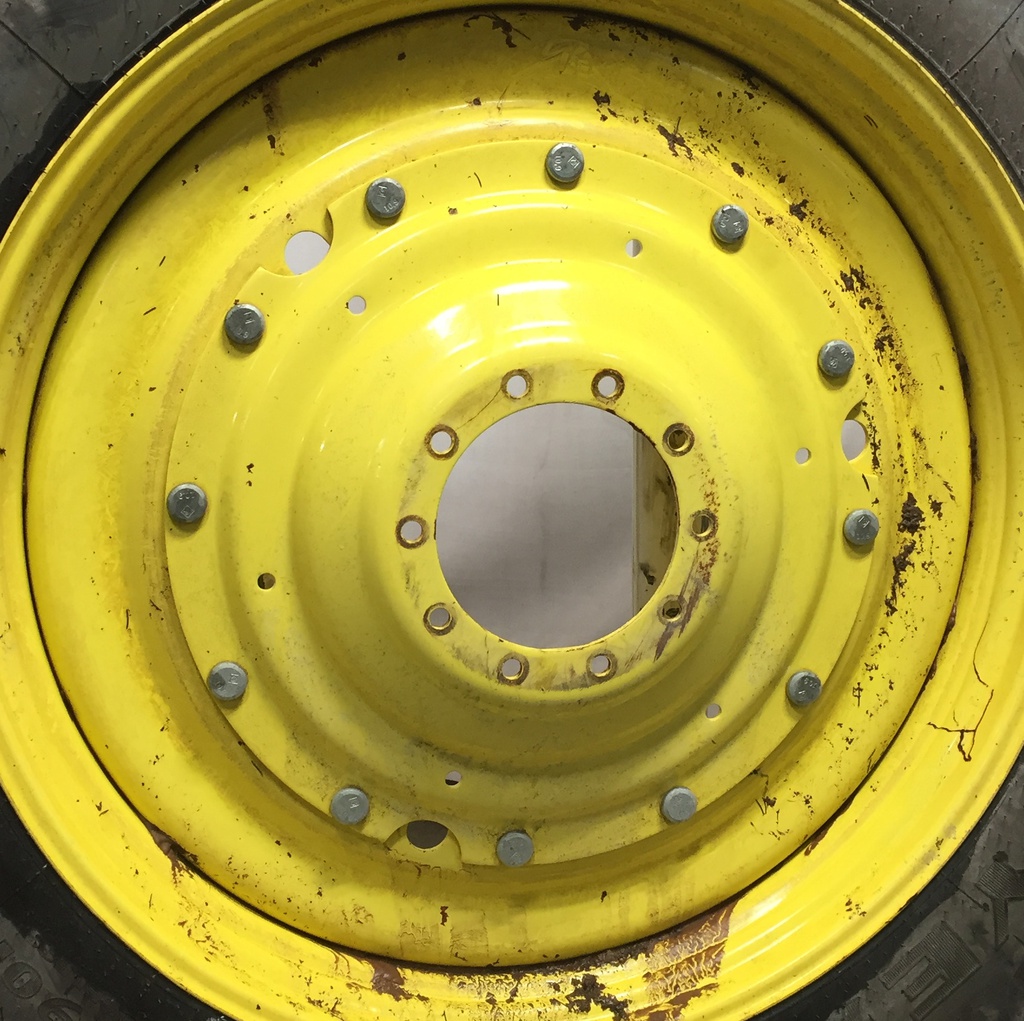 12"W x 50"D Stub Disc Rim with 10-Hole Center, John Deere Yellow