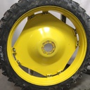 230/95R48 Kleber Super 3 R-1W on John Deere Yellow 8-Hole Rim with Clamp/U-Clamp (groups of 2 bolts) 80%