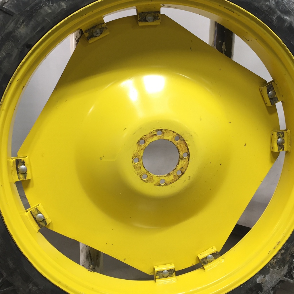 8"W x 48"D Rim with Clamp/U-Clamp (groups of 2 bolts) Rim with 8-Hole Center, John Deere Yellow