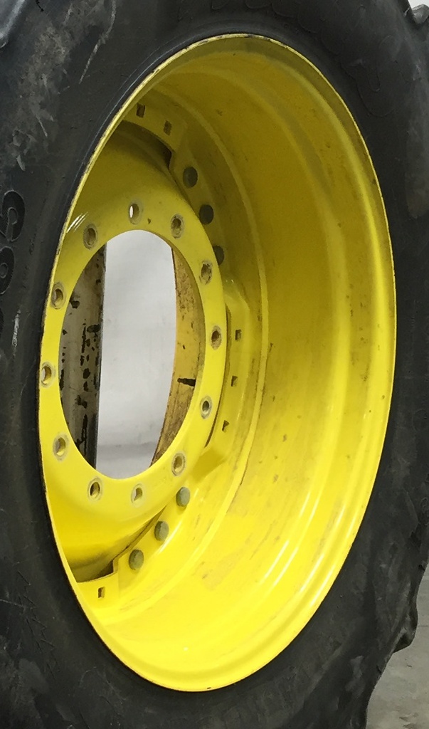 15"W x 34"D Waffle Wheel (Groups of 3 bolts) Rim with 12-Hole Center, John Deere Yellow