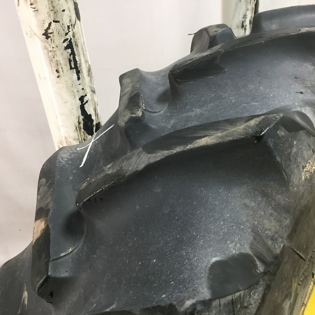 480/70R34 Goodyear Farm DT810 Super Traction R-1W on John Deere Yellow 12-Hole Waffle Wheel (Groups of 3 bolts) 65%