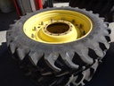 320/85R38 Firestone Radial 9000 R-1W on John Deere Yellow 12-Hole Stub Disc 75%