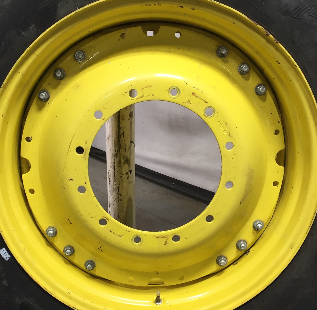 15"W x 34"D Waffle Wheel (Groups of 3 bolts) Rim with 12-Hole Center, John Deere Yellow