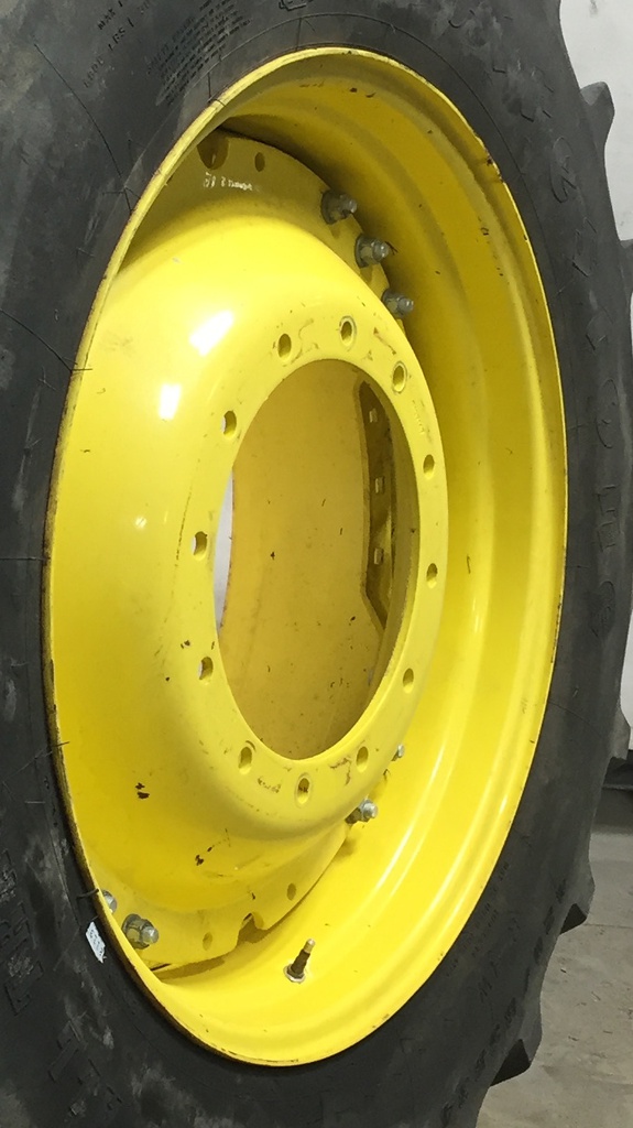 15"W x 34"D Waffle Wheel (Groups of 3 bolts) Rim with 12-Hole Center, John Deere Yellow