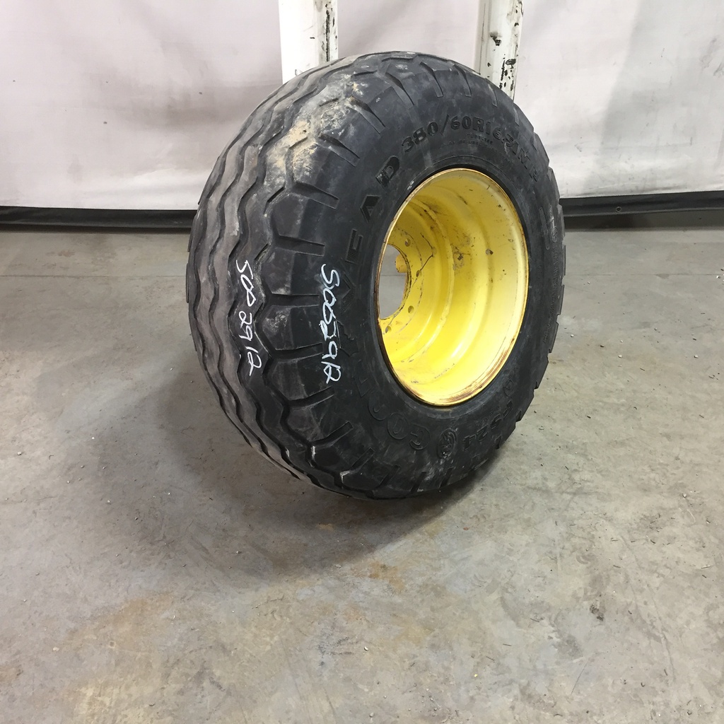 380/60R16.5 Goodyear Farm Implement Radial FS24 I-1 on John Deere Yellow 8-Hole Implement 60%