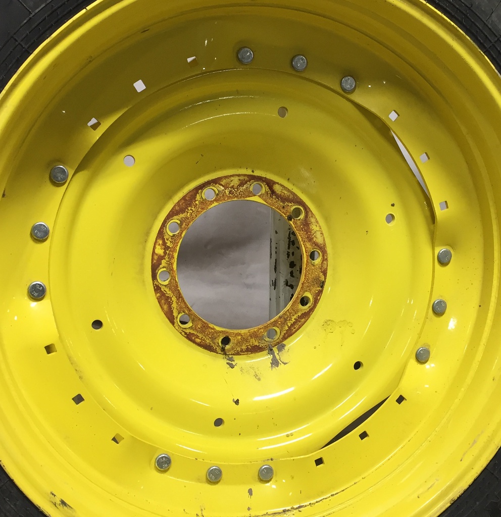 10"W x 42"D Waffle Wheel (Groups of 3 bolts) Rim with 10-Hole Center, John Deere Yellow