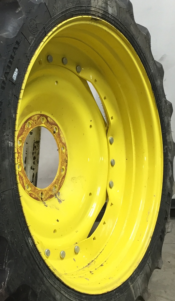 10"W x 42"D Waffle Wheel (Groups of 3 bolts) Rim with 10-Hole Center, John Deere Yellow