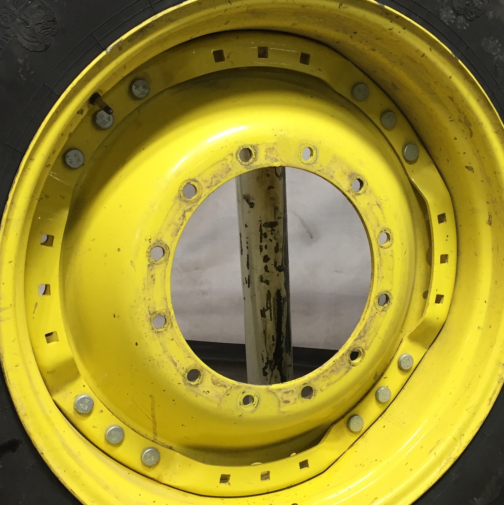 15"W x 34"D Waffle Wheel (Groups of 3 bolts) Rim with 12-Hole Center, John Deere Yellow