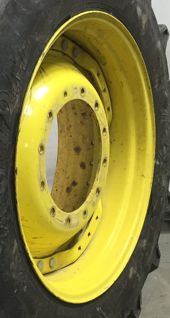 15"W x 34"D Waffle Wheel (Groups of 3 bolts) Rim with 12-Hole Center, John Deere Yellow