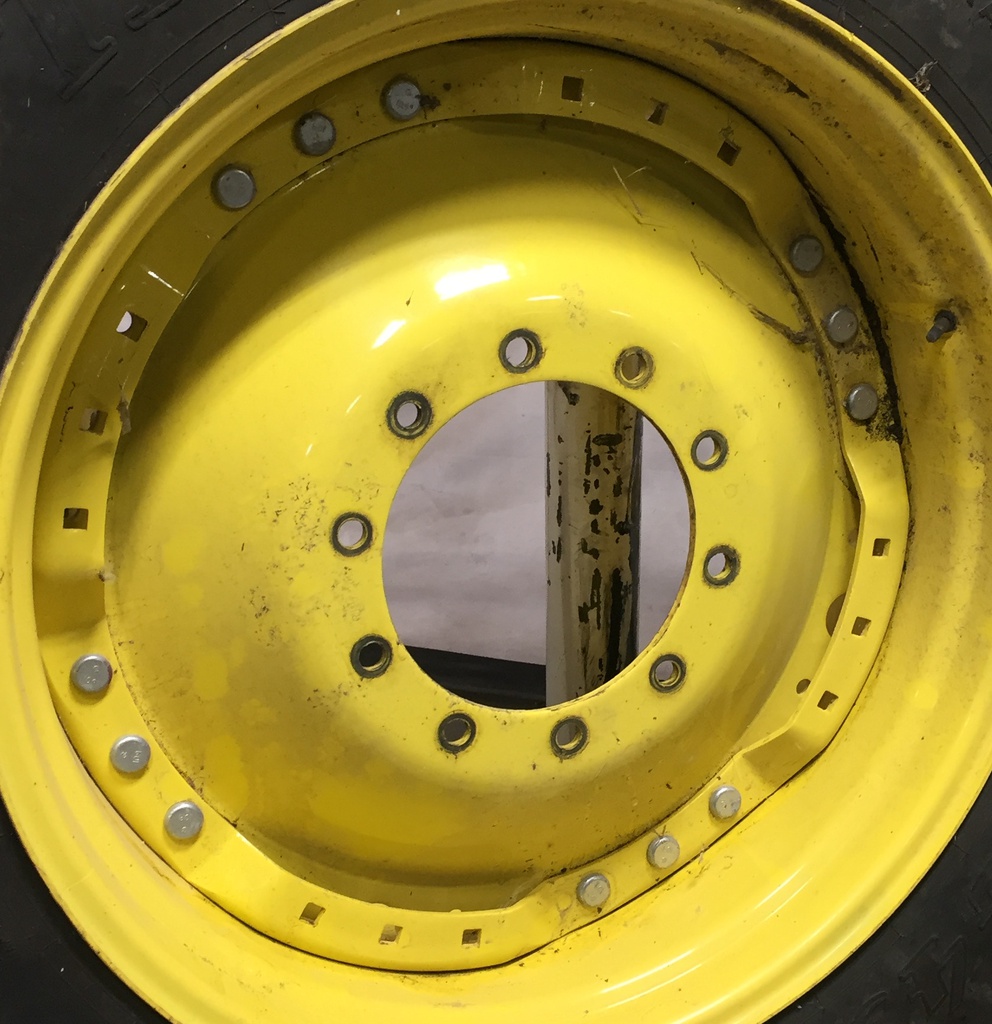 15"W x 34"D Waffle Wheel (Groups of 3 bolts) Rim with 10-Hole Center, John Deere Yellow