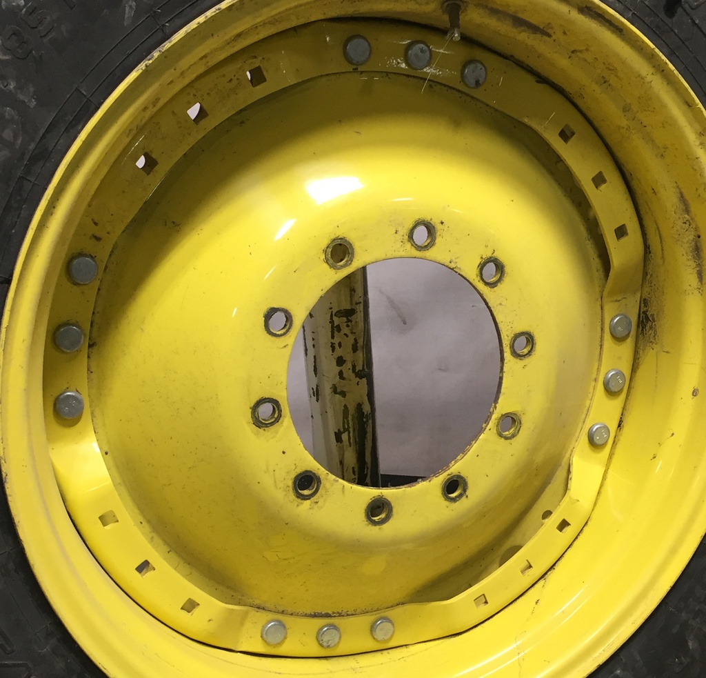 15"W x 34"D Waffle Wheel (Groups of 3 bolts) Rim with 10-Hole Center, John Deere Yellow