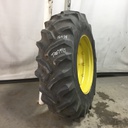 18.4/-34 Goodyear Farm Dyna Torque II R-1 on John Deere Yellow 0-Hole Double Bevel Ag 55%