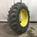 18.4/-34 Goodyear Farm Dyna Torque II R-1 on John Deere Yellow 0-Hole Double Bevel Ag 55%