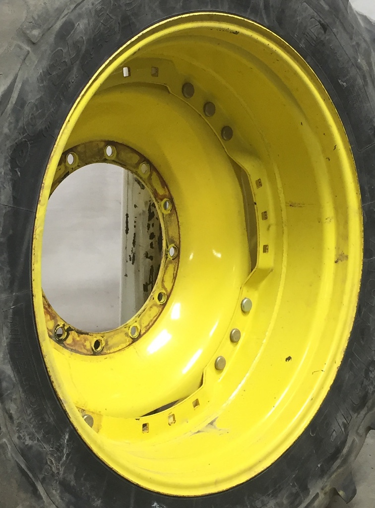 13"W x 34"D Waffle Wheel (Groups of 3 bolts) Rim with 12-Hole Center, John Deere Yellow