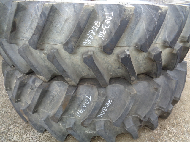 IF 520/85R46 Firestone Radial Deep Tread 23 R-1W on Agco Corp Gray 10-Hole Formed Plate W/Weight Holes 90%