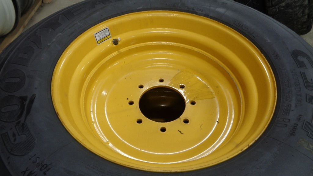 295/75R22.5 Goodyear Farm C314 on John Deere Yellow 8-Hole Formed Plate