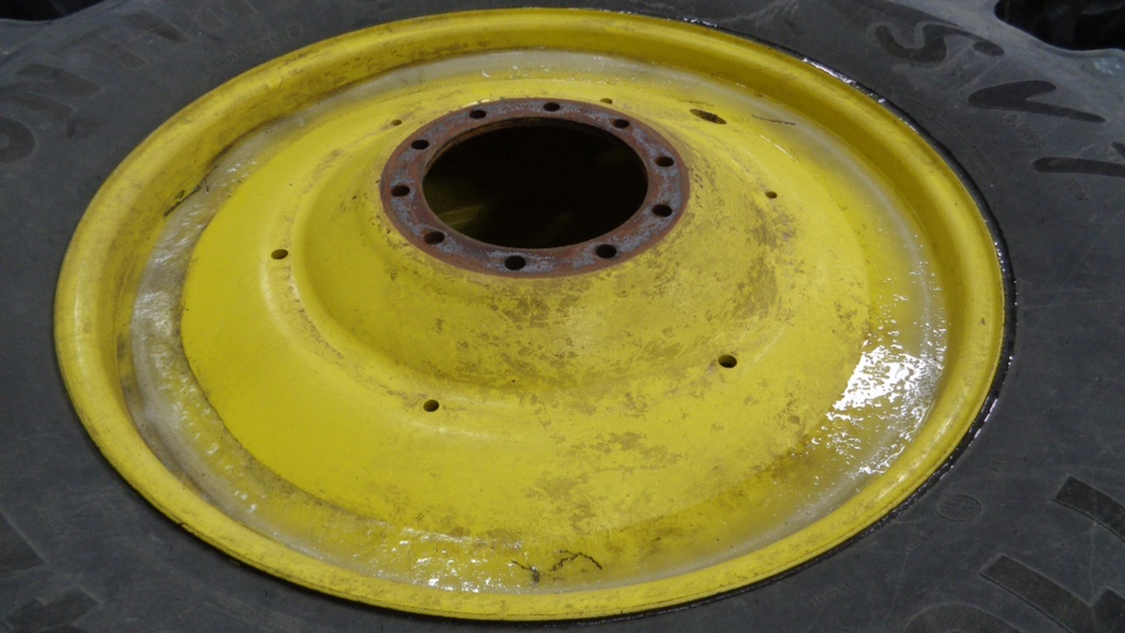 710/70R42 Continental Super Volume SVT R-1W on John Deere Yellow 10-Hole Formed Plate W/Weight Holes 65%