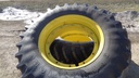 520/85R38 Firestone Radial All Traction 23 R-1 on John Deere Yellow 12-Hole Stub Disc 85%